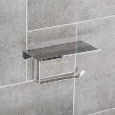 Holder for toilet paper with a shelf, 7.5 × 18 × 10 cm, stainless steel
