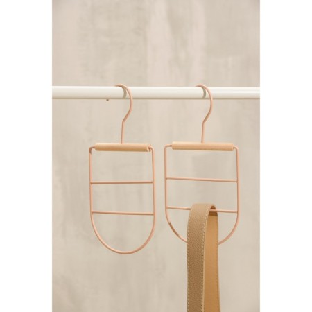 Monnector Organizer for belts and scarves multi -level Savanna Wood, 11.3 × 24 × 1.1 cm, pink color-1