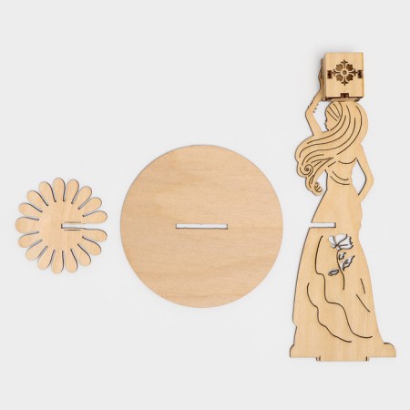 Wooden napkin "Indian beauty", with a stand under toothpicks, 25 × 13 × 13 cm-6
