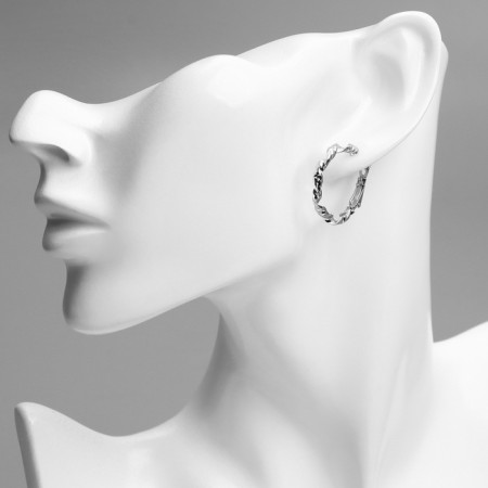 Cooping earrings Xuping Testament, color silver, d = 2.5 cm-2
