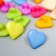 Buttons plastic for creativity on the leg "colored hearts" set of 60 pcs 1.2x1.2 cm