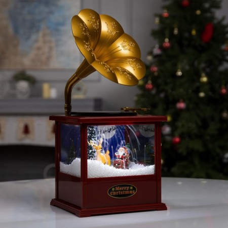 LED figure "Gramophone" 16 × 38 × 18 cm, plastic, AAX3 batteries (not in the kit), USB, glow white
