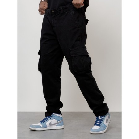 Cargo jeans men, size 54, black color-1