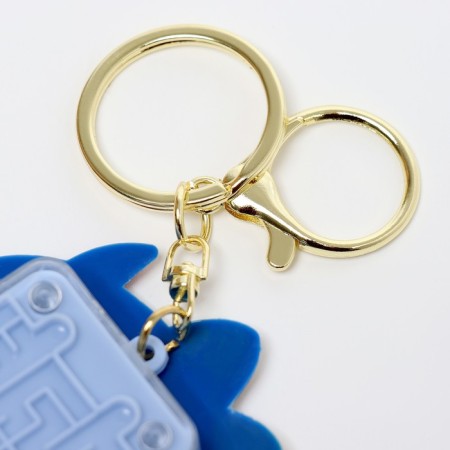 Dino-puzzle with a calculator, on a keychain, Mix color-7