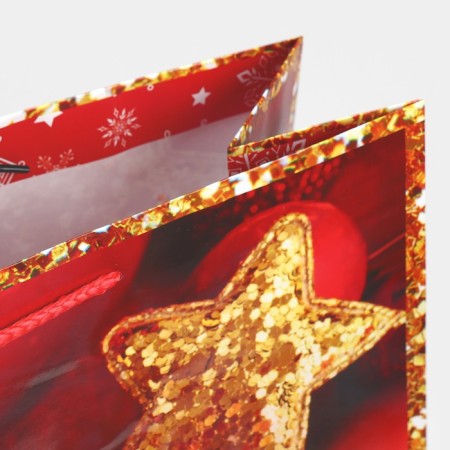 Package New Year's laminated laminated XL "New Year stars", 40 x 49 x 15 cm, New Year-5