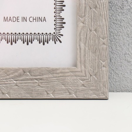 Photo frame Plastic format A4 "Rombs. Texture of a tree" Gray 33.1x25 cm-1