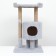 House for cats with a claw "Round with a site", 52 x 52 x 95 cm, gray
