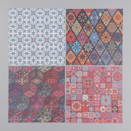 A set of scrapbooking paper 12 sheet. 12 designs "Moroccan patterns" 160 grams 15.2x15.2 cm-6