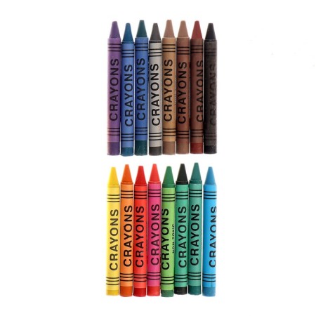 Wax pencils, set of 16 colors, height 1 pc - 8 cm, diameter 0.8 cm-1