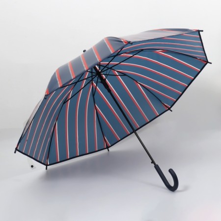 Umbrella - semiautomatic “stripes” cane, 8 knitting needles, r = 54 cm, blue/red color-2