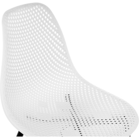 Metal frame chair Vero metal/plastic, black/white 47x52x84 cm-5