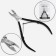 Manicure nippers for cuticle, double spring, 11 cm, blade length - 8 mm, silver/black color