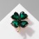 Brooch "Clover", emerald color in gold