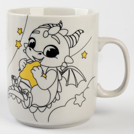 Painting mugs with paints (partial filling) "Dreams of Dragon"-2