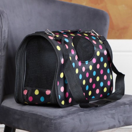 Bag - carrying for animals "peas", black, size S, 37.5 x 17 x 22 cm-1
