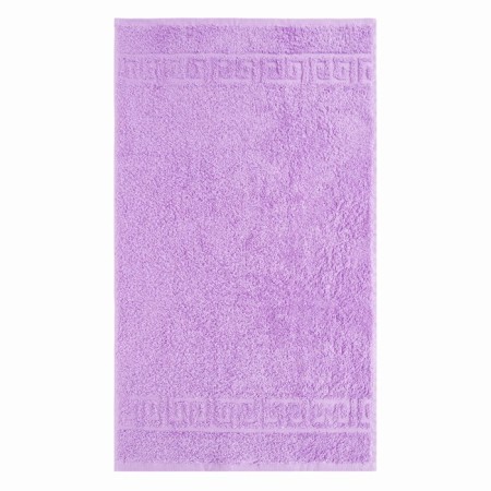 Terry towel with a Greek border 70x140 cm, regal orchid, cotton 100%, 430g/m2-1