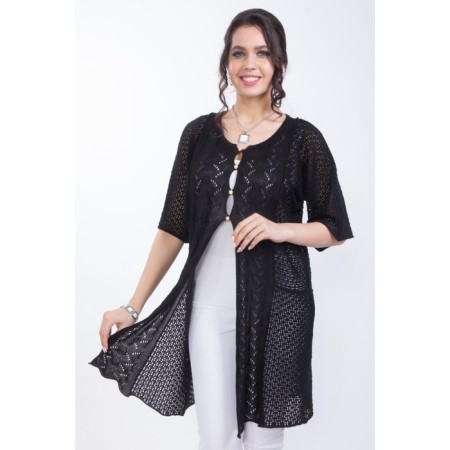 Cardigan female, size 44, black color-1