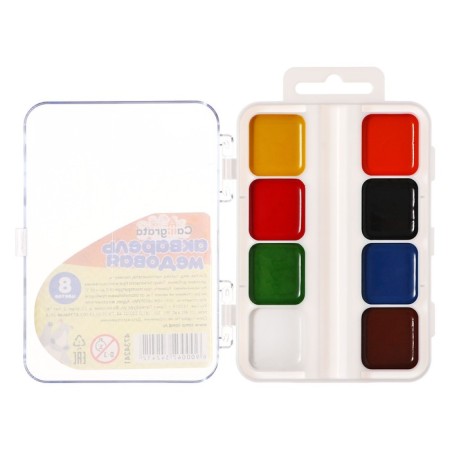 Watercolor 8 colors Calligrata, honey, without brush, plastic-2