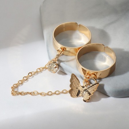 Set of rings 2 pieces "trend" is light, color of gold, dimensionless-1
