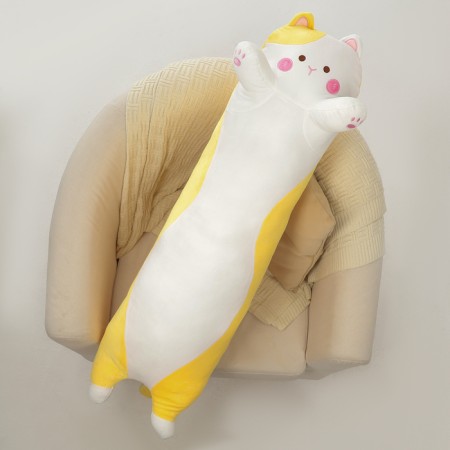 Soft toy-podushka "cat", 110 cm, yellow color-1
