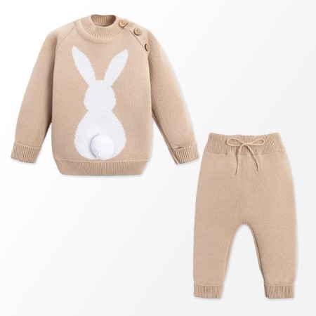 Kit knitted baby I “hare” height 80-86 cm, beige color