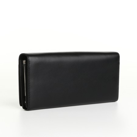 Women's wallet on magnets, black color-1
