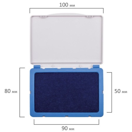 Brauberg table stamp pillow, 50 x 90 mm, blue-3