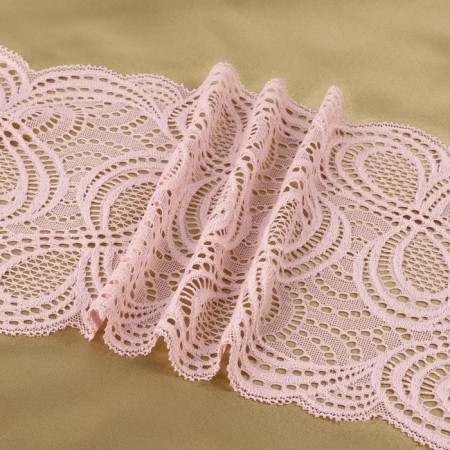 Lace elastic fabric, 180 mm × 2.7 ± 0.5 m, powder color-2