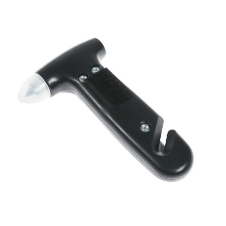 Emergency hammer with a belt knife, Face mount