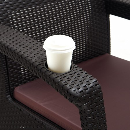 Roatan chair, with cup holders, 73x70x79 cm, mocko color, with a brown pillow-4