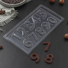Form for chocolate and sweets “numbers”, 10 cells, 22 × 11 cm