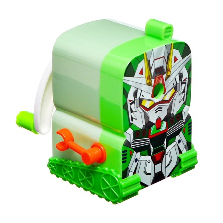Mechanical sharpener with container, green robot