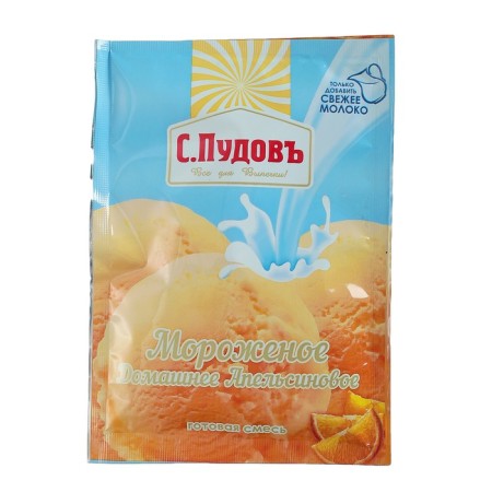 A mixture for cooking ice cream "S. Pudov ", orange, 70 g