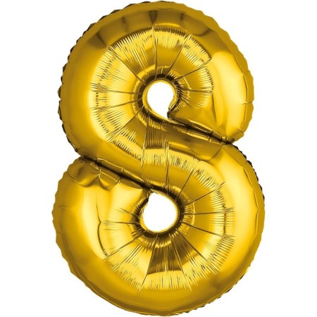 Foil ball 32 "number 8", color gold