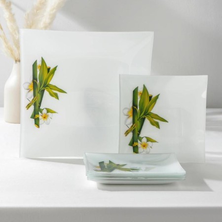 Set of dishes of the bamboo shade, 7 items: 29.5 cm 1 pc, 19.5 cm 6 pcs, gift packaging