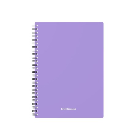 Notebook A5, 80 sheets in the cage on the crest Erichkrause "Pastel", plastic cover, OFSET BOLK, 100%whiteness, mix-6