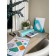 Laminator A4 75-125 μm, 2 shafts, speed 30 cm/min, Geleos "LM-A4MSB", turquoise-white