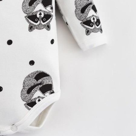 Body with a long sleeve "Raccoon" crumb I, the color white, height 68-74 cm-3