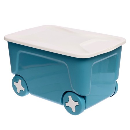 Children's box for toys cool, on wheels 50 liters, color blue bell-1
