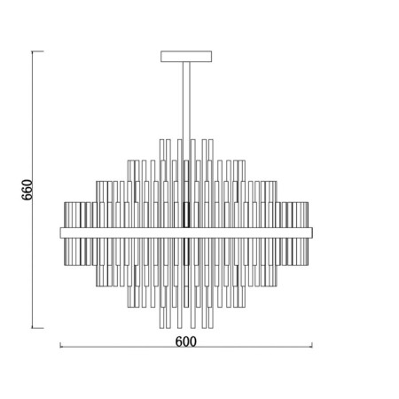 Suspended lamp Freya Fr5216PL-09BS Agora, 600x600x660 mm, E14, 9x60W, brass color-4