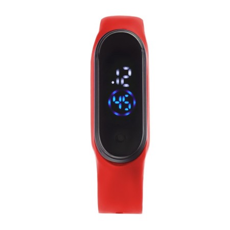 Watch is an electronic watch, silicone strap, red-1