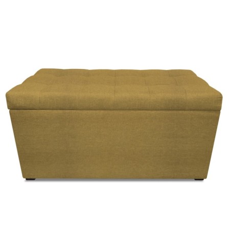 Puff with a lid and weighting, 800 × 400 × 420 mm, Bahama plus matting, yellow color-3