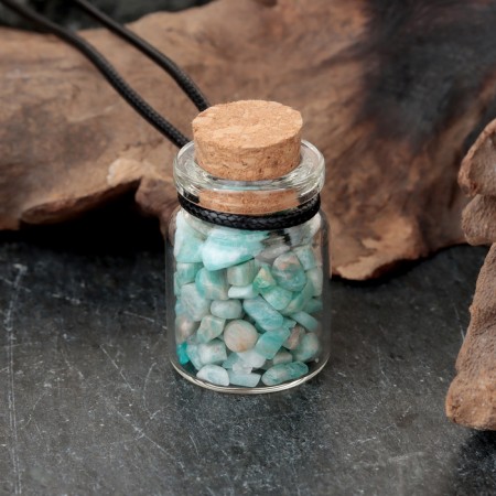 Souvenir-butter with natural stones "Amazonite", 3x2cm-1