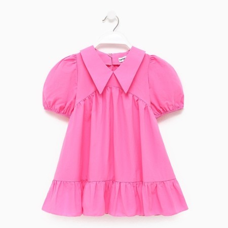 Children's dress with KAFTAN collar, size 32 (110-116 cm), bright pink color-6