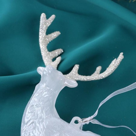 Christmas tree decoration "Deer shine" 12x14.5 cm, white-1