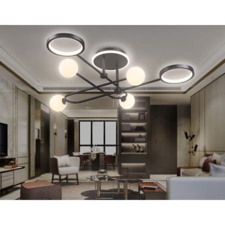 LED ceiling LED with a change of lamp and control panel Ambrella Light, Linetech, FL66232, G9, 48 W, 3600LUM, 3000-6400K, Black Black, White matte-8