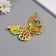 Stick paper, plastic "Butterflies, colored spots" gold set 12 pcs 12 cm, 10 cm 8 cm