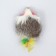 Mouse made of natural fur with a tail of feathers, 5 cm