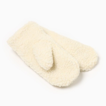 Women's mittens minku, milk color, 24 cm-1
