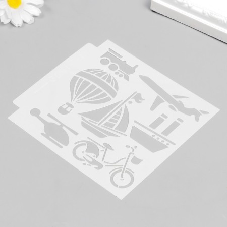 Plastic stencil "Transport" 13x13 cm-4